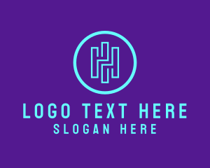 Negative Space - Gaming Maze Letter H logo design