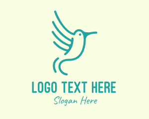 Animal Conservation - Teal Hummingbird Wings logo design