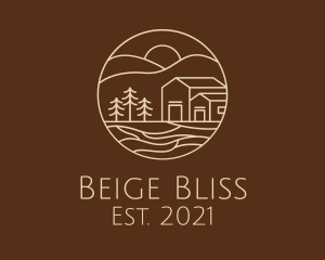 Beige - Cabin Camping House logo design