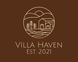 Villa - Cabin Camping House logo design