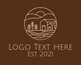Airbnb - Cabin Camping House logo design