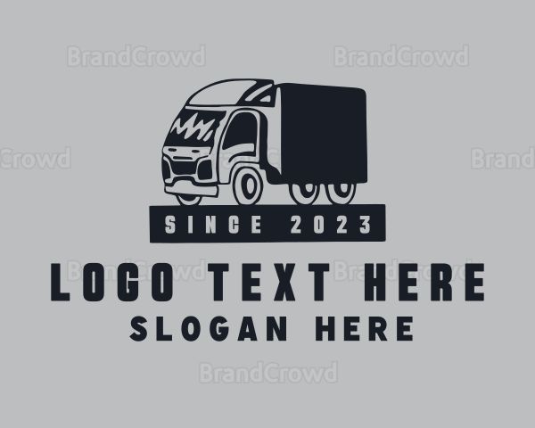 Retro Shipping Truck Logo