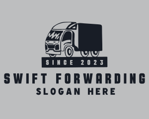 Retro Shipping Truck  logo design