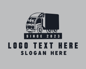 Distribution - Retro Shipping Truck logo design