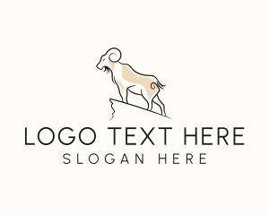 Farmer - Dairy Goat Horn logo design