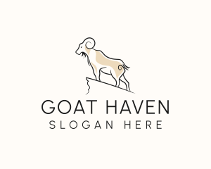 Goat - Dairy Goat Horn logo design