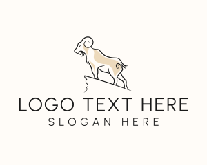 Goat - Dairy Goat Horn logo design