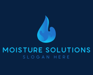 Round Water Droplet logo design