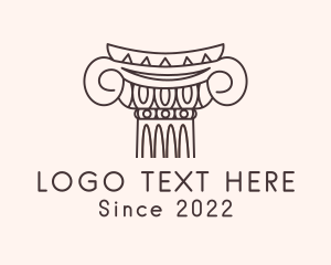 Ionic - Mediterranean Greek Italian Column logo design