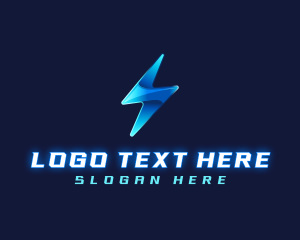 Metallic Lightning Bolt  logo design