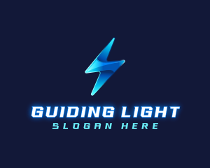 Metallic Lightning Bolt  logo design