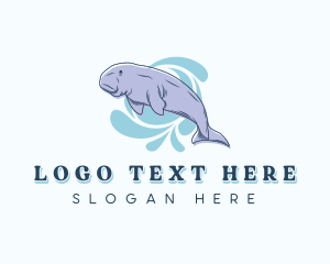 Manatee - Sea Cow Dugong logo design