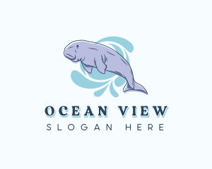 Sea Cow Dugong logo design