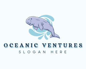 Sea Cow Dugong logo design