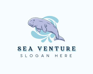 Sea Cow Dugong logo design