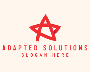 Red Star Letter A logo design