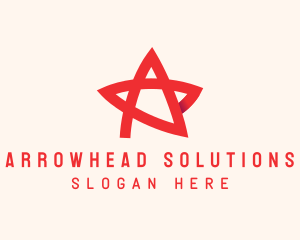 Red Star Letter A logo design