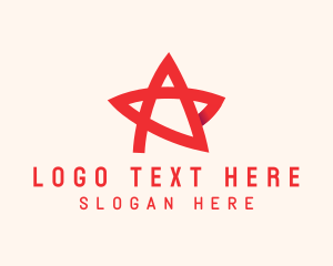 Talent Agency - Red Star Letter A logo design