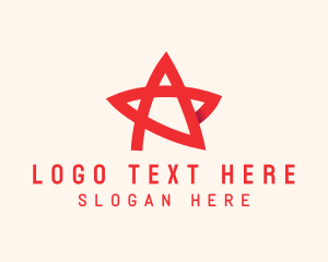 Star - Red Star Letter A logo design