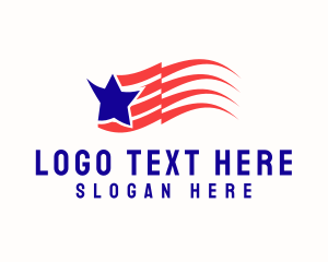 Blue Star Stripe Flag Banner Logo