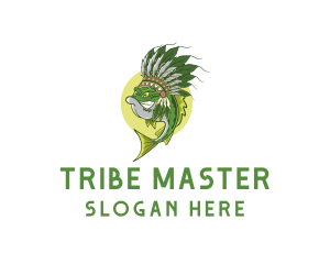 Chieftain - Tribal Headdress Piranha logo design