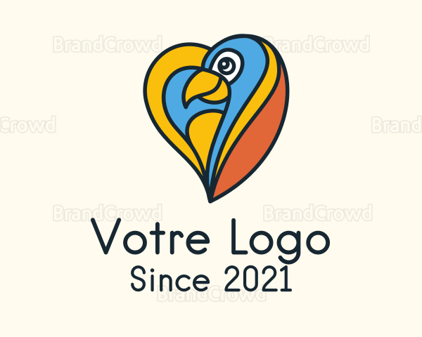 Multicolor Bird Heart Logo