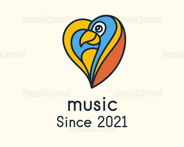 Multicolor Bird Heart Logo