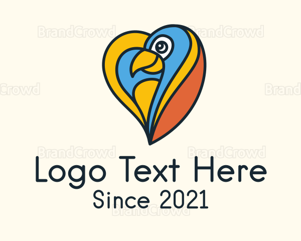 Multicolor Bird Heart Logo