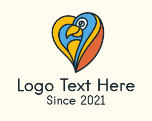 Travel Blogger - Multicolor Bird Heart logo design