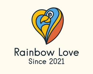 Multicolor Bird Heart logo design