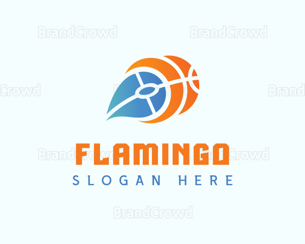 Basketball Fiery Comet Logo