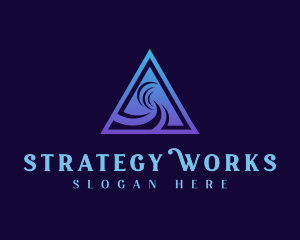 Geometric Triangle Pyramid logo design