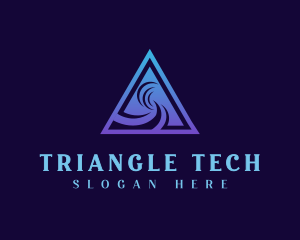 Geometric Triangle Pyramid logo design