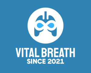Breathing - Blue Infinity Lungs logo design
