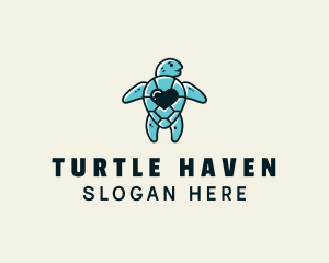 Cute Turtle Heart logo design