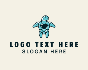 Ocean - Cute Turtle Heart logo design