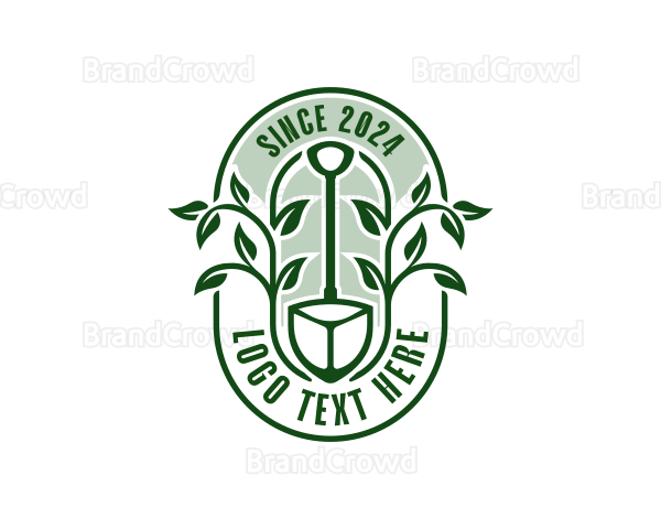 Plant Shovel Gardening Logo