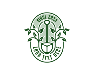 Grass - Plant Shovel Gardening logo design
