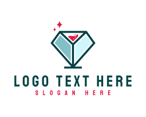 Alcohol - Diamond Wine Glass logo design