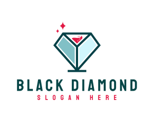 Diamond Wine Glass logo design