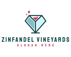 Diamond Wine Glass logo design