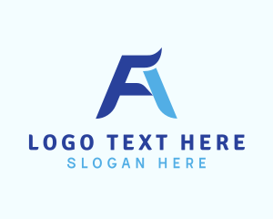 Letter A - Blue Swoosh A logo design