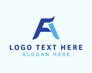 Text - Blue Swoosh A logo design