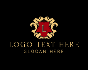 Premium - Luxurious Wreath Shield Monarch logo design
