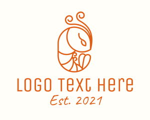 Prawn - Minimalist Shrimp Line Art logo design