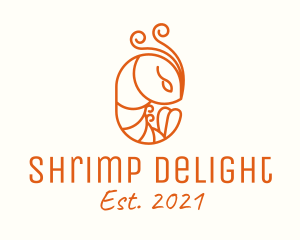Shrimp - Minimalist Shrimp Line Art logo design