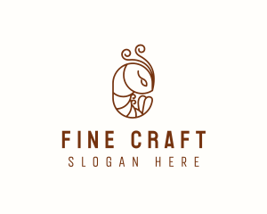 Minimalist Shrimp Line Art logo design