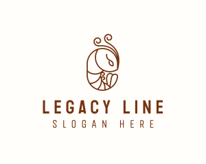 Minimalist Shrimp Line Art logo design