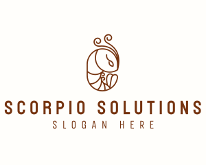 Minimalist Shrimp Line Art logo design