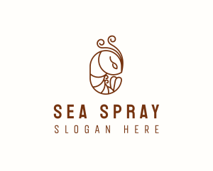 Minimalist Shrimp Line Art logo design